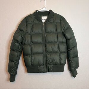 BB DAKOTA puffer jacket womens size small fullzip lightweight Olive green winter